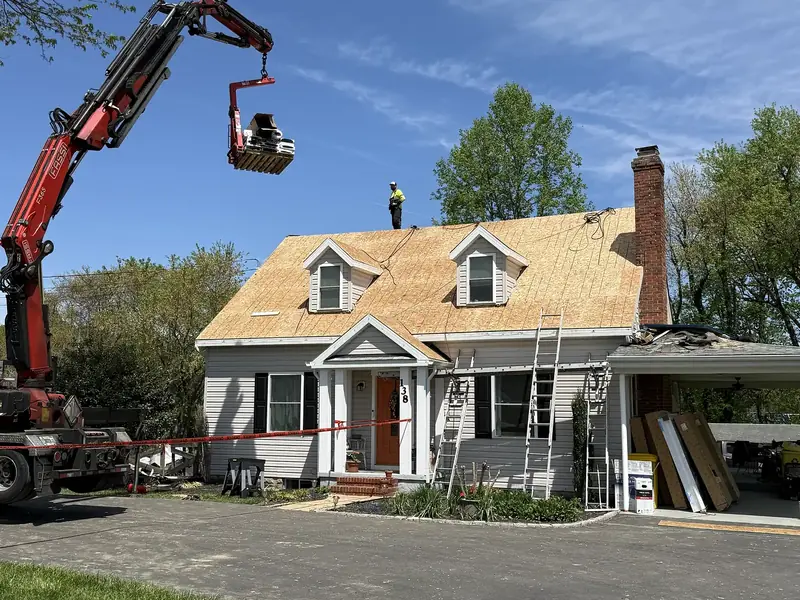 Roof sheathing installation during a replacement