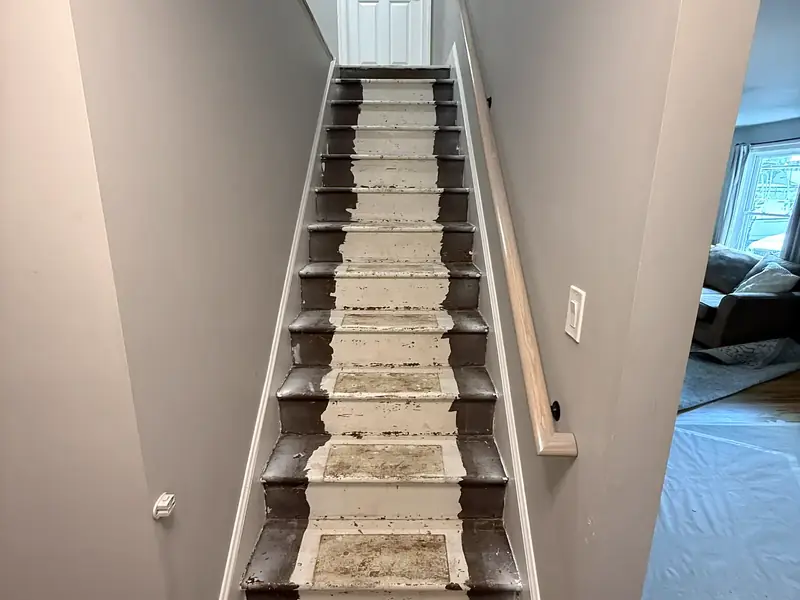 Stairs prepared for new finish
